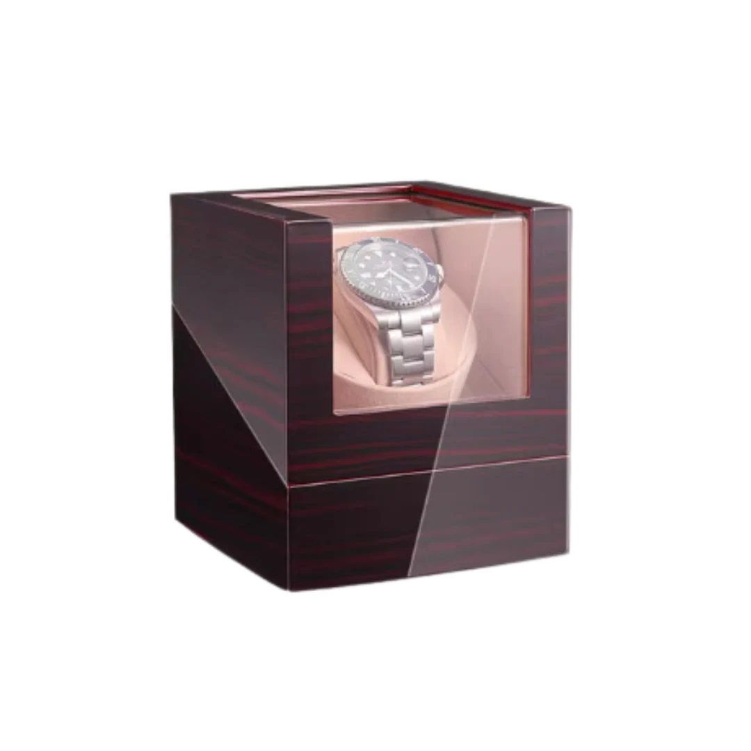 Boîte à montres en bois avec remontoir automatique, vue de face