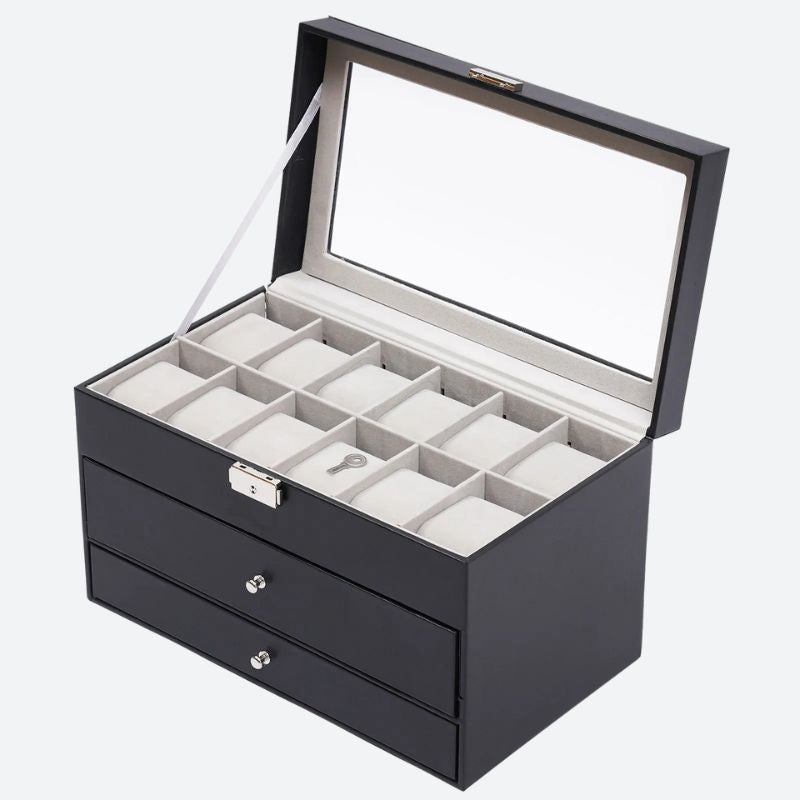 Compartiments à montres de la boîte en cuir