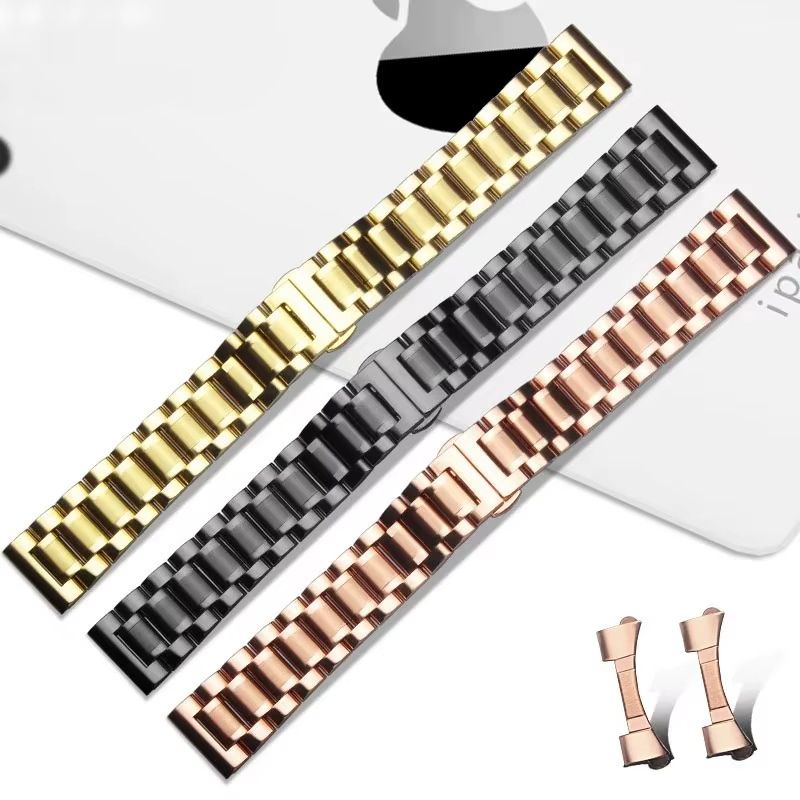 Détail des maillons en acier du bracelet de montre
