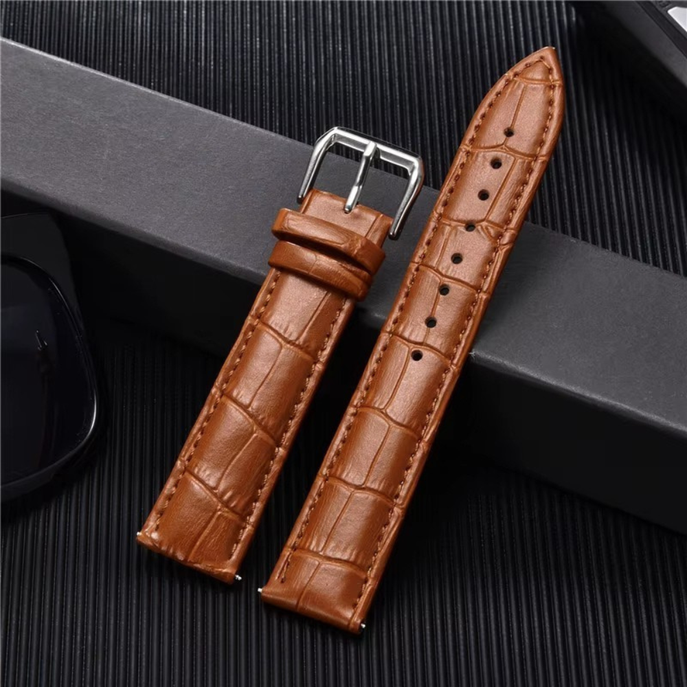 Détail des coutures du bracelet en cuir véritable