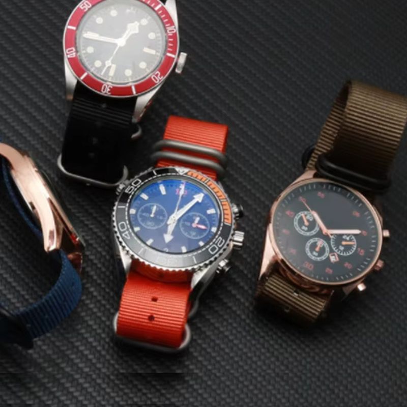 Détail du tissage nylon du bracelet NATO