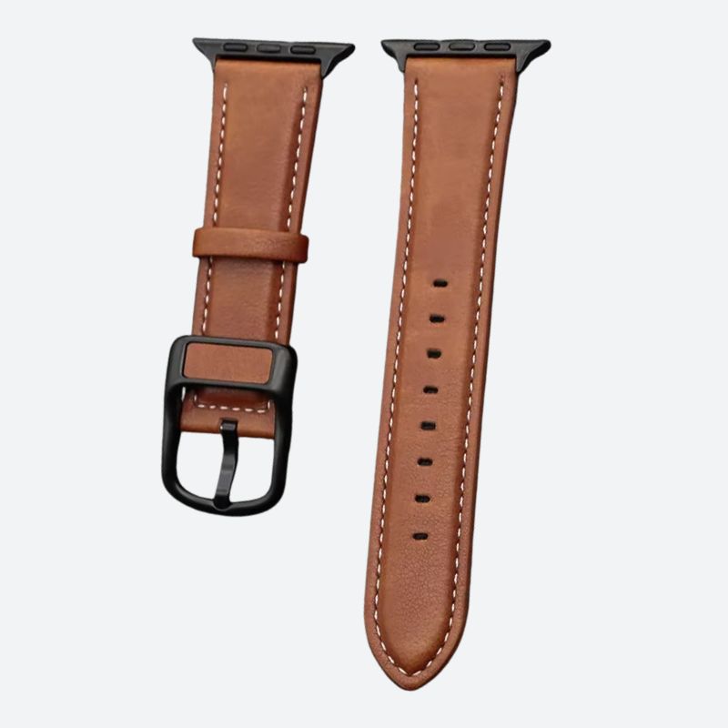Bracelet connecté cuir cousu élégant