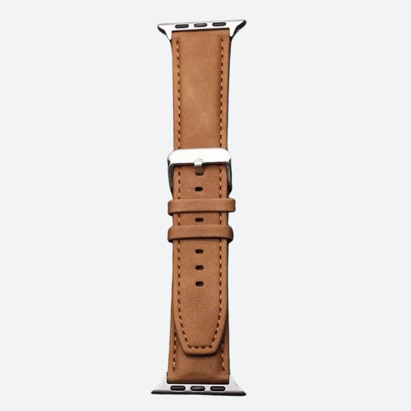Bracelet montre cuir et silicone, vue de face
