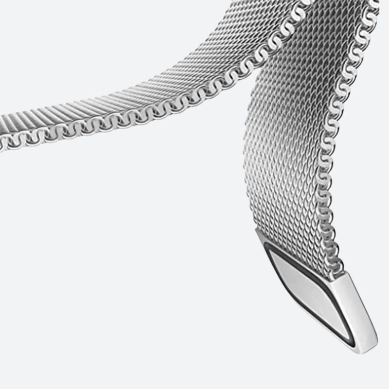 Bracelet milanais acier inoxydable, gros plan