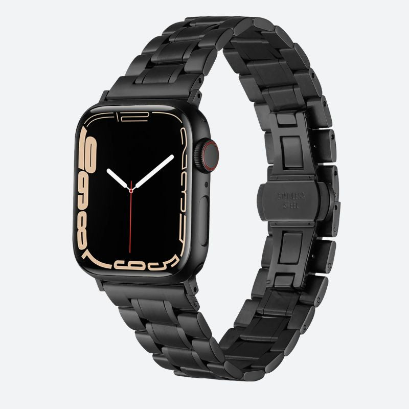 Bracelet montre connectée métal au poignet
