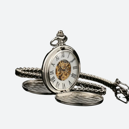 Montre à Gousset Femme Squelette Double Face Mécanique