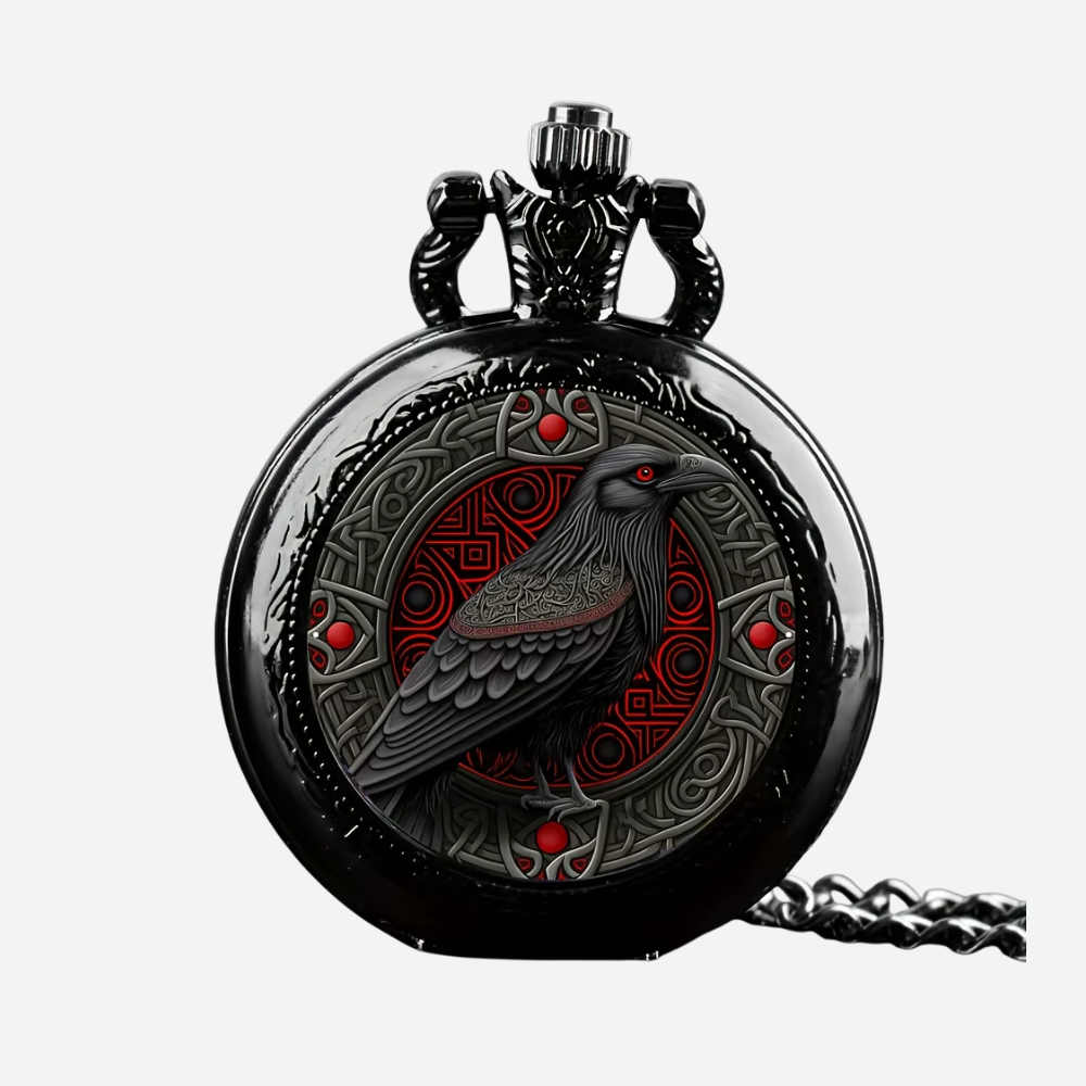 Montre à gousset homme quartz gravée chiffres arabes, vue de face
