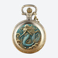 Montre à gousset homme sirène bronze antique, vue de face