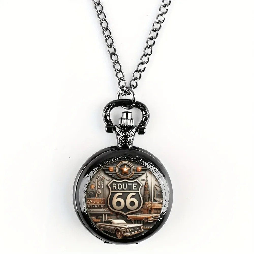 Montre à gousset homme Route 66, couvercle ouvert