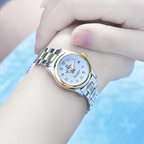 Bracelet en acier bicolore de la montre automatique femme