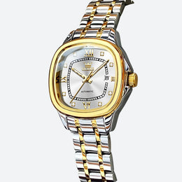 Montre Automatique Femme Bicolore Aiguilles Phosphorescentes
