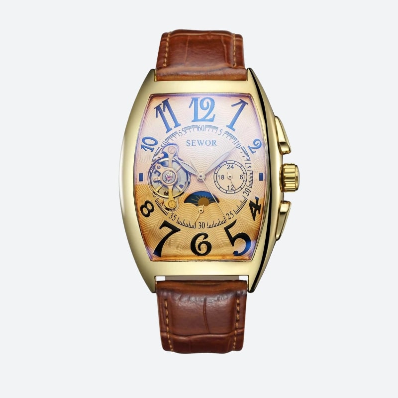 Montre automatique femme phases lunaires au poignet