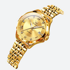 Boîtier doré en acier inoxydable de la montre femme
