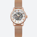Montre automatique femme finition argentée