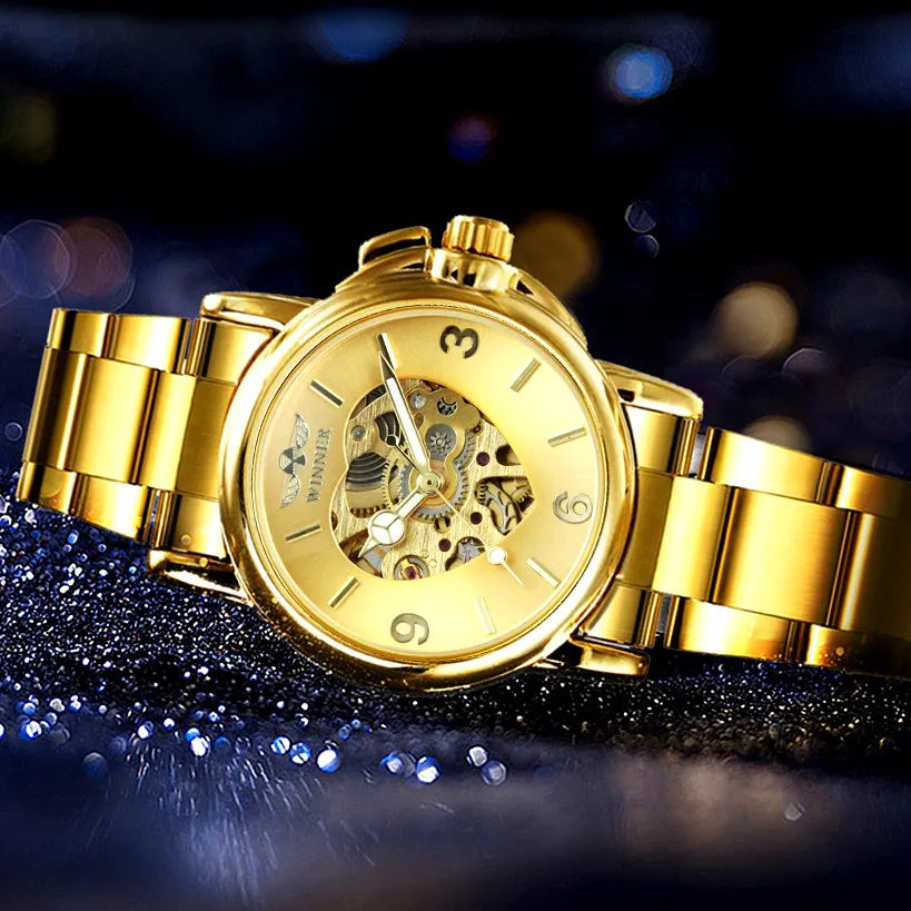 Bracelet en acier inoxydable de la montre automatique femme