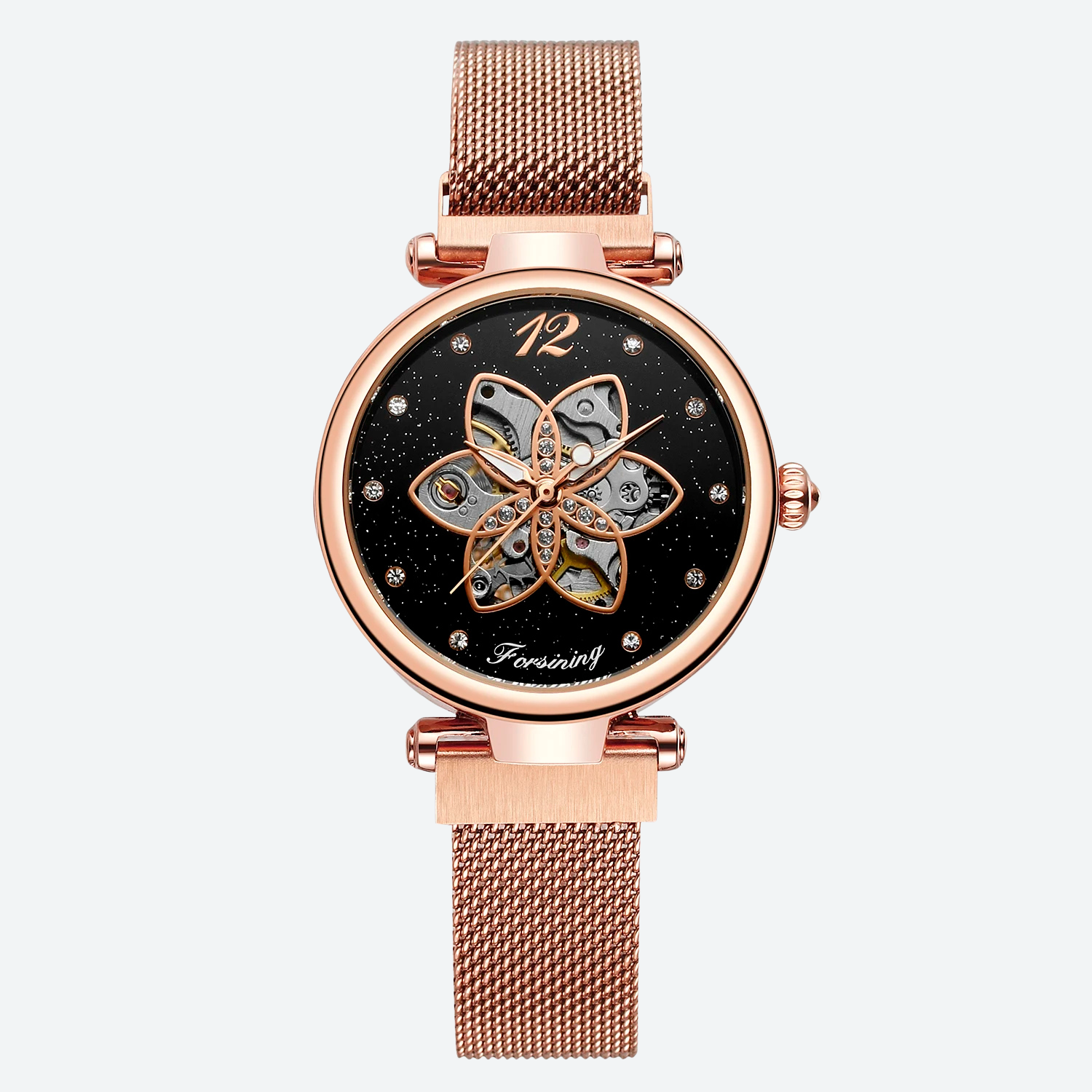 Bracelet maille milanaise de la montre automatique femme