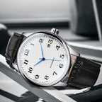 Bracelet en cuir véritable de la montre automatique homme
