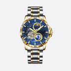 Montre automatique homme étanche cadran galaxie, vue de face