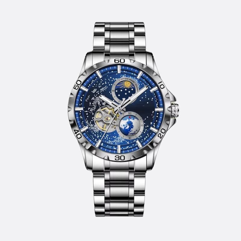 Affichage jour/nuit de la montre automatique homme