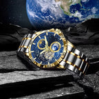 Montre automatique homme cadran galaxie, gros plan