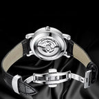 Bracelet cuir noir de la montre automatique homme