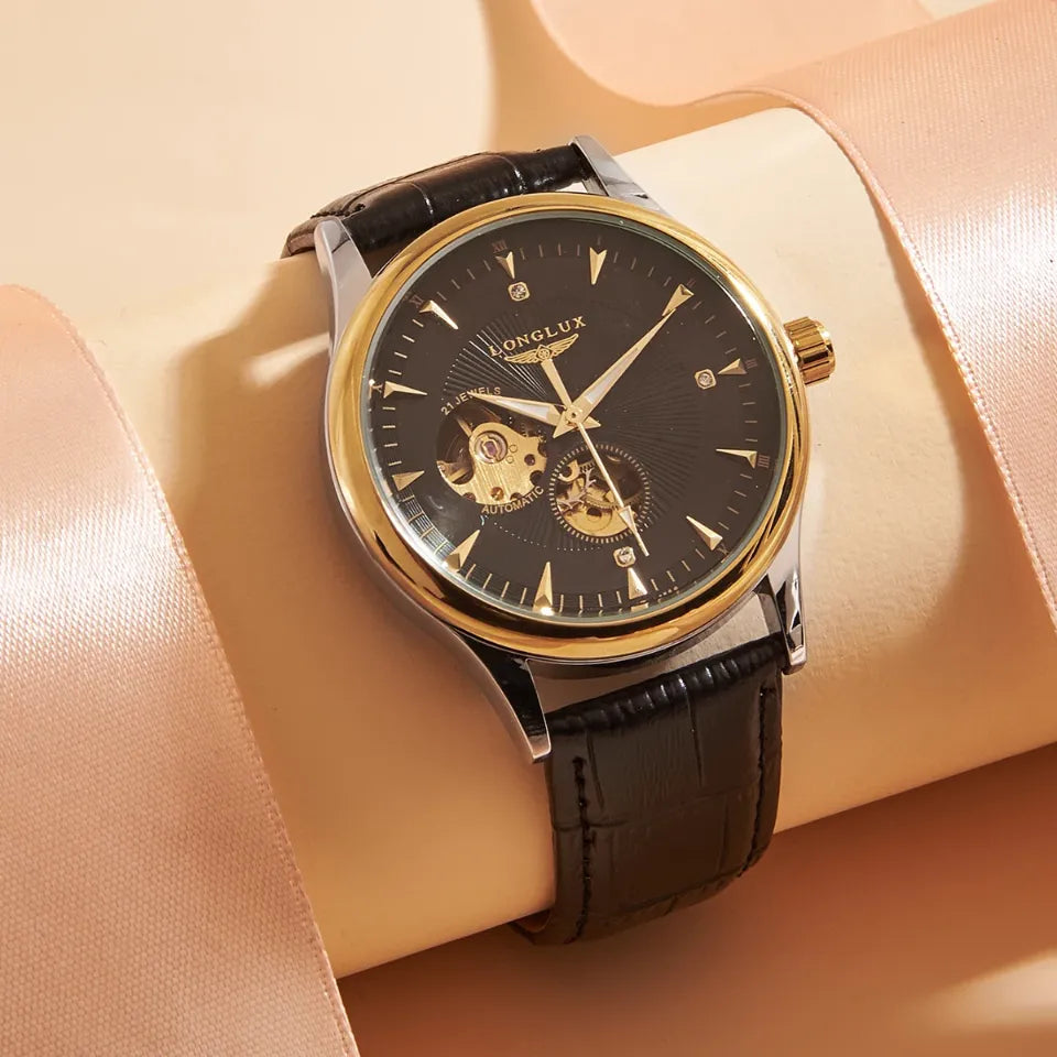 Montre automatique homme classique au poignet