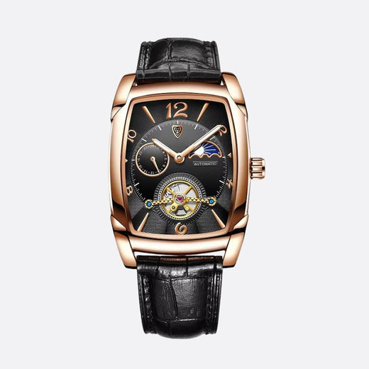 Montre Automatique Homme Tonneau Or Rose Phase de Lune