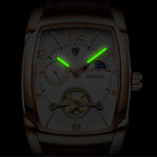 Bracelet cuir de la montre automatique homme tonneau