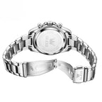 Montre Chronographe Femme Cadran Bleu Glacier & Finitions Chromées - vue 7 - Montrelio