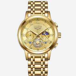 Montre Chronographe Femme Dorée Phase Lunaire