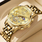 Montre Chronographe Femme Dorée Phase Lunaire - vue 3 - Montrelio
