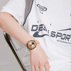 Montre Chronographe Femme Rose Doré Cadran Digital - vue 3 - Montrelio