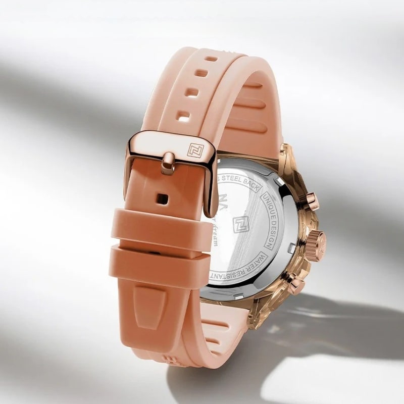 Montre Chronographe Femme Rose Doré Cadran Digital - vue 4 - Montrelio