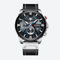 Montre Chronographe Homme à Quartz Boîtier Large Bracelet Cuir - vue 2 - Montrelio