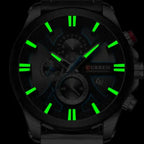 Montre Chronographe Homme à Quartz Boîtier Large Bracelet Cuir - vue 8 - Montrelio