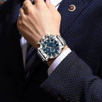 Montre Chronographe Homme Acier Inoxydable Design Vertical - vue 5 - Montrelio