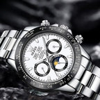 Montre Chronographe Homme Acier Inoxydable Moon Phase - vue 4 - Montrelio