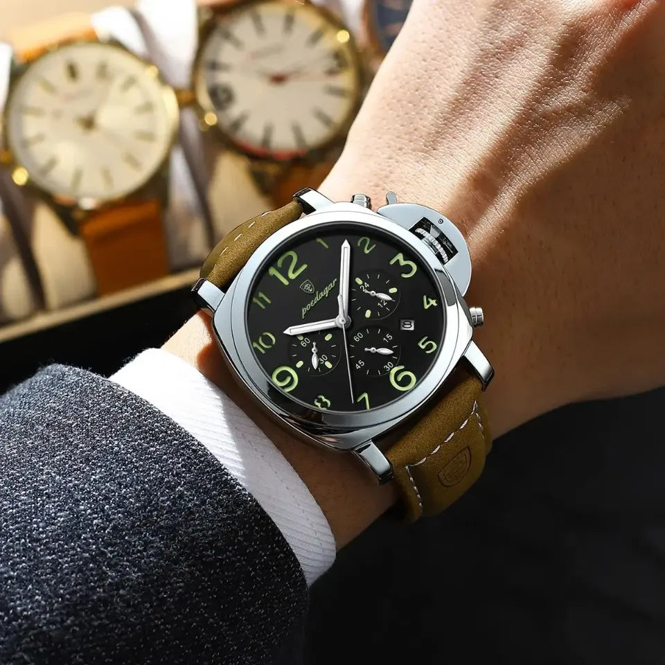 Montre Chronographe Vintage Homme Style Aviateur - vue 2 - Montrelio