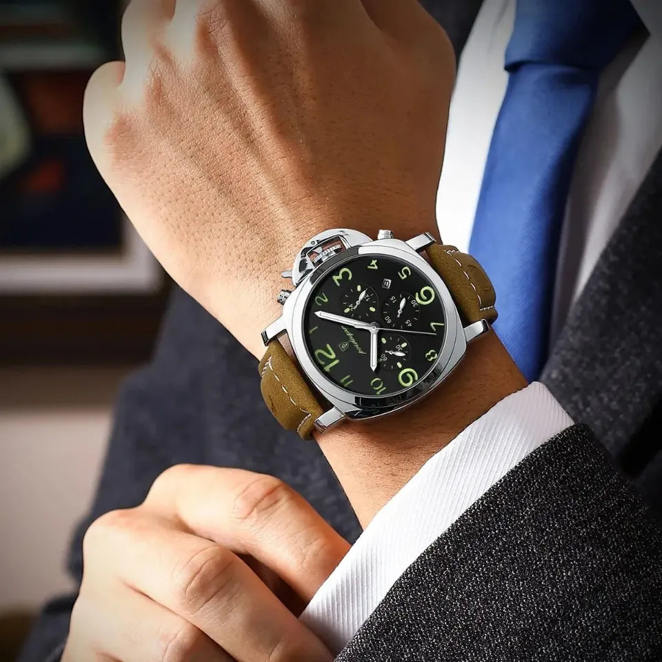 Montre Chronographe Vintage Homme Style Aviateur - vue 3 - Montrelio
