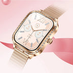 Montre Connectée Femme Cadran Rose Doré à Strass - vue 4 - Montrelio