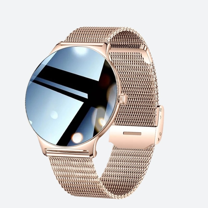 Montre Connectée Femme Maille Rose et Écran AMOLED - vue 1 - Montrelio