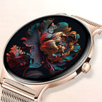 Montre Connectée Femme Maille Rose et Écran AMOLED - vue 6 - Montrelio