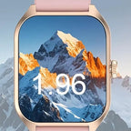 Montre Connectée Femme Rose à Grand Écran Doré - vue 3 - Montrelio