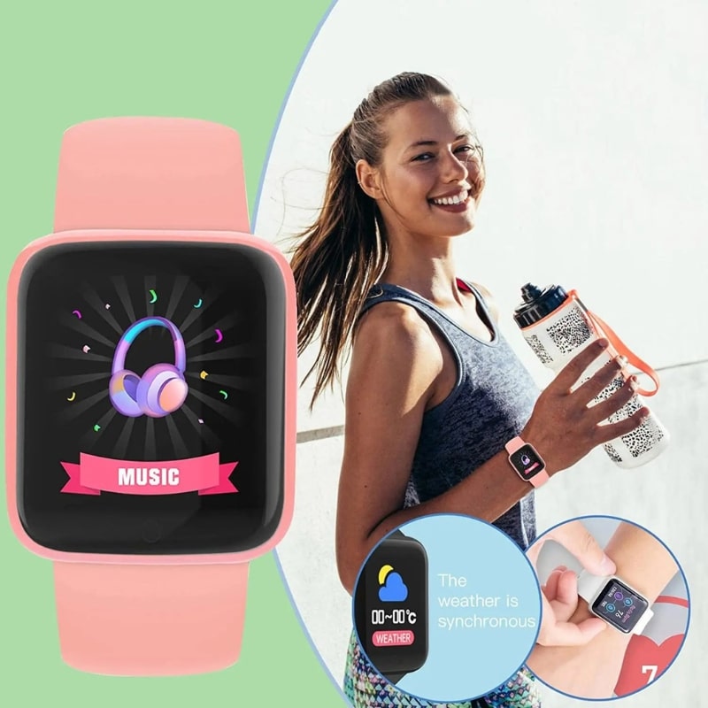 Montre Connectée Femme Rose Bluetooth & Suivi Santé - vue 2 - Montrelio
