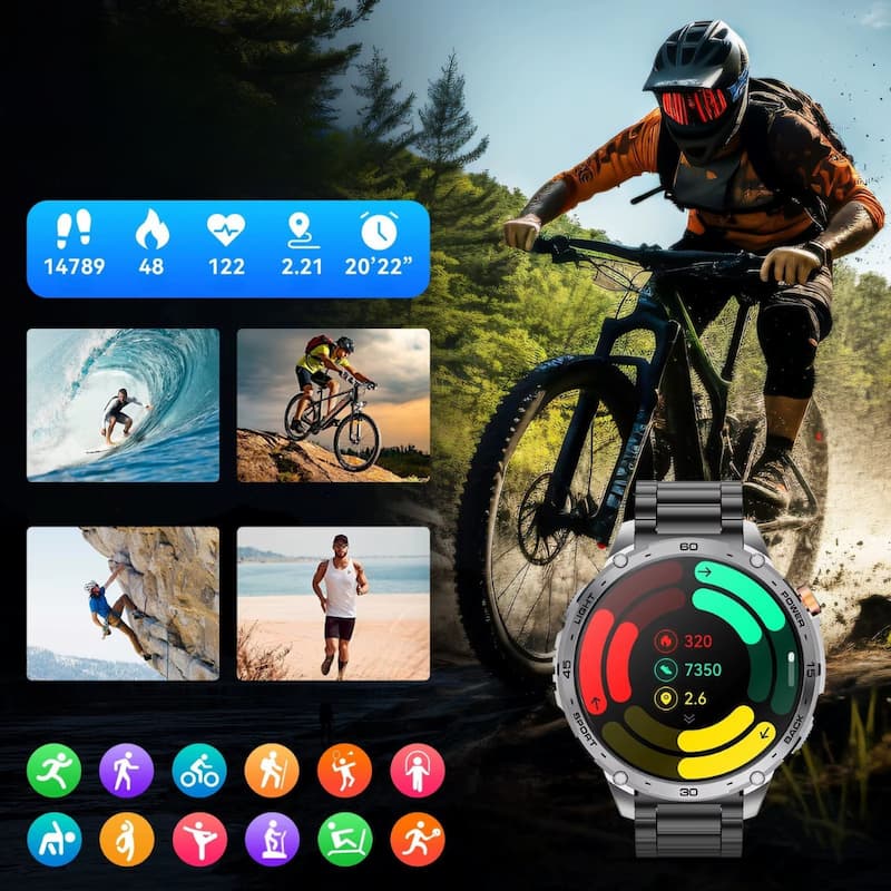 Montre connectée homme avec appel Bluetooth et assistant vocal - vue 3 - Montrelio
