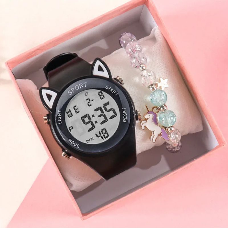 Montre enfant chat au poignet