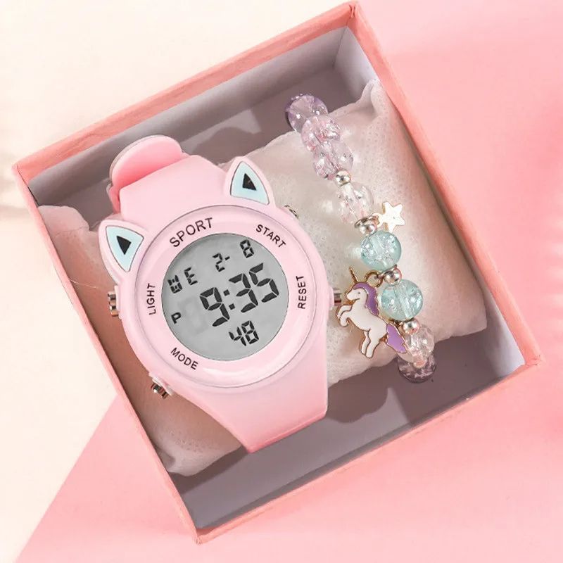 Montre enfant chat bracelet licorne, vue d'ensemble