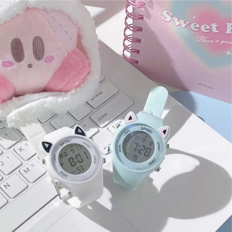 Montre enfant chat et licorne, cadeau fille