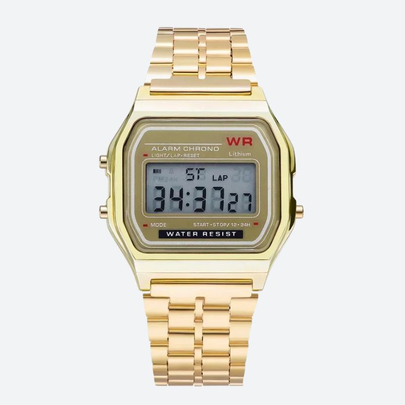 Montre Digitale Femme au Bracelet Métal Finition Brillante - vue 2 - Montrelio