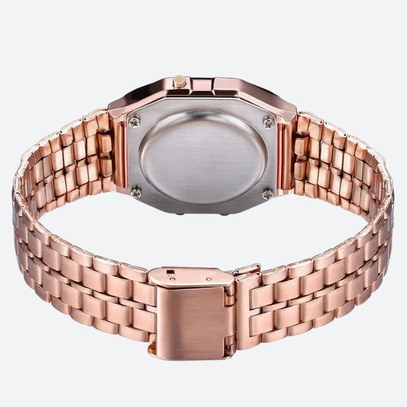 Montre Digitale Femme au Bracelet Métal Finition Brillante - vue 3 - Montrelio